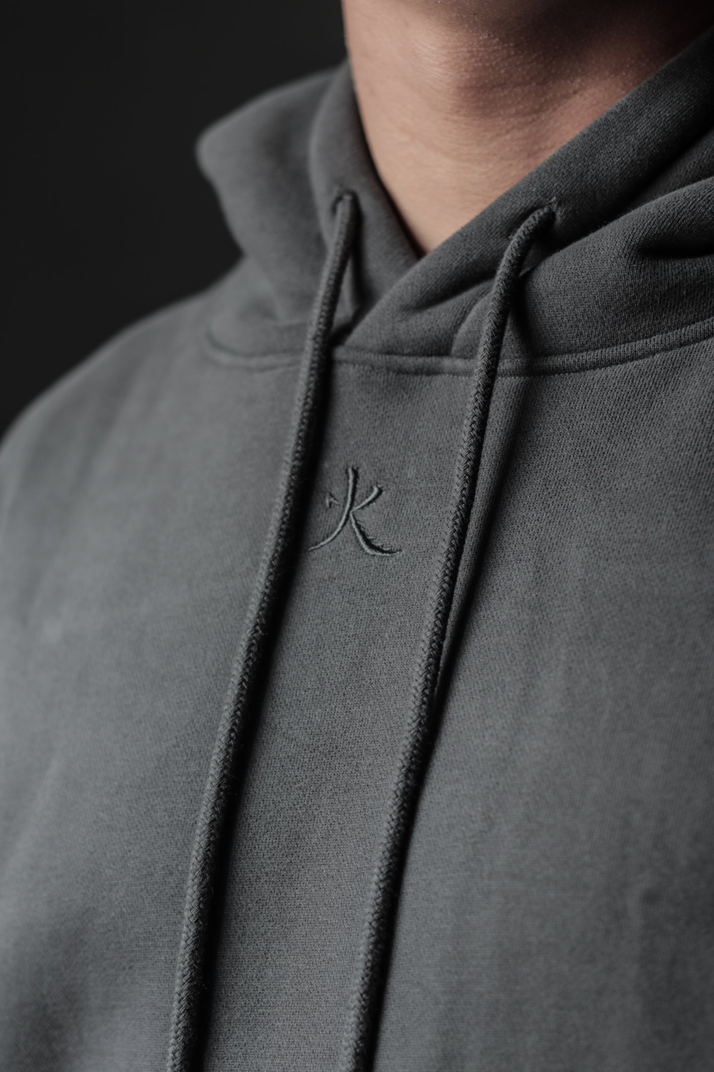 BLVCKFIRE STAPLE OVERSIZE HOODIE - DEEP GREY